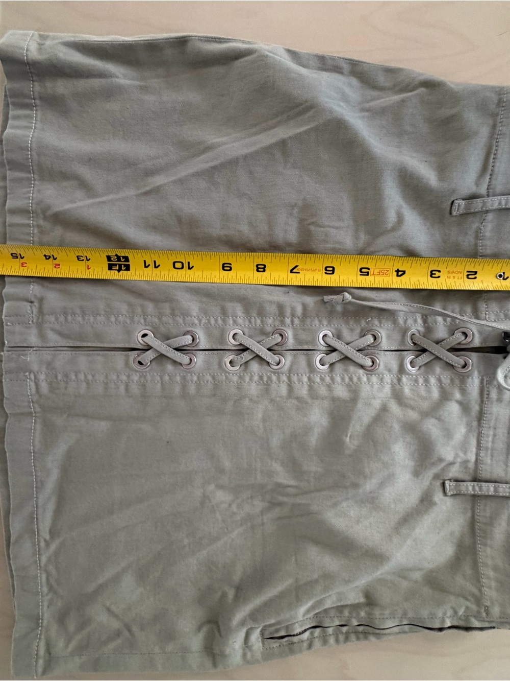 J Brand Men's Lace-Up Chino Skirt in Light Grayish Khacki